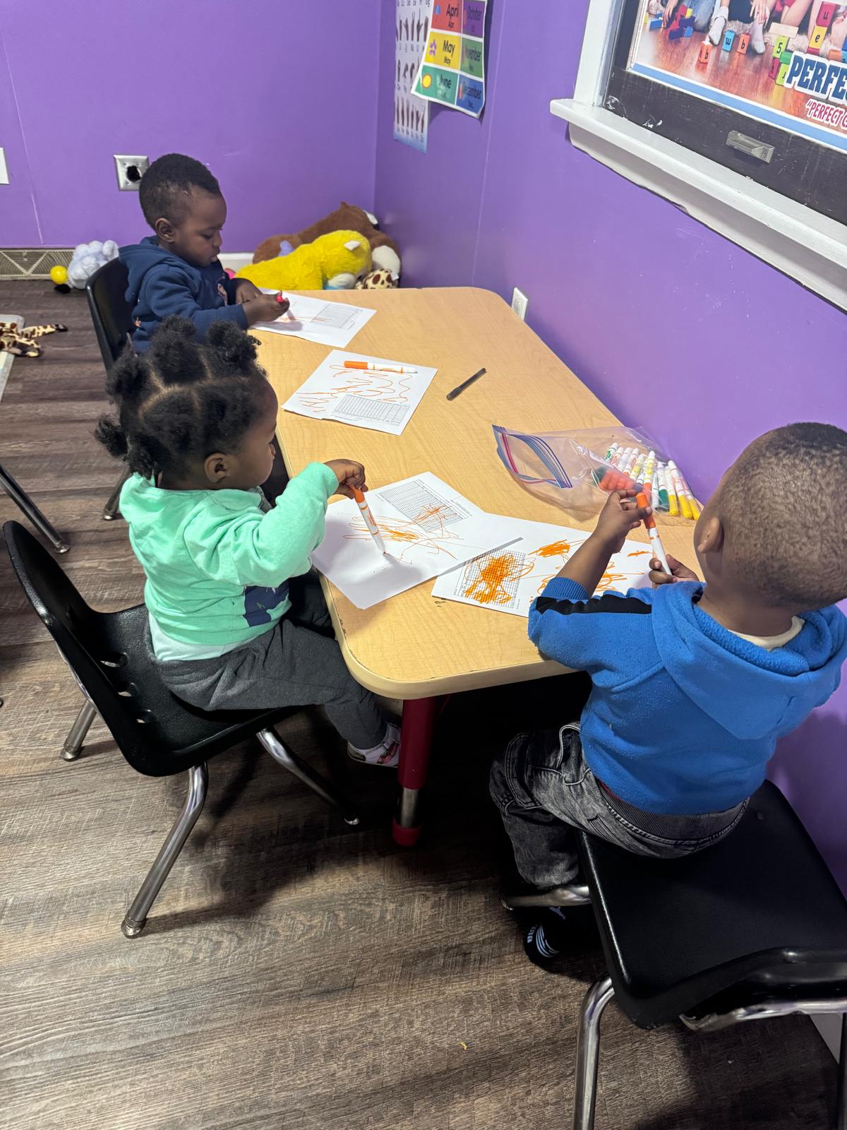 Children engaged in arts and crafts